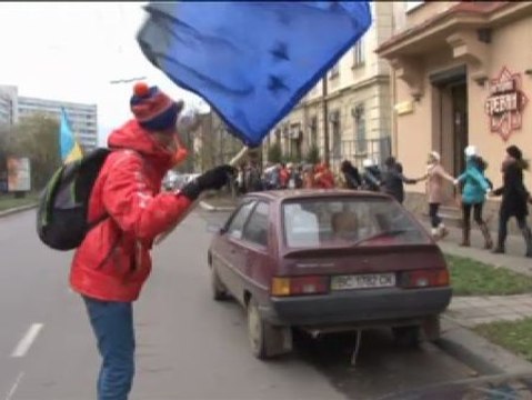 Cadena humana en Ucrania para pedir la adhesión a la Unión Europea