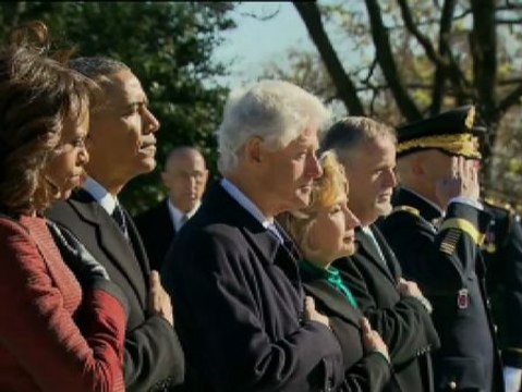 Homenaje ante la tumba de Kennedy a dos días de cumplirse 50 años de su asesinato