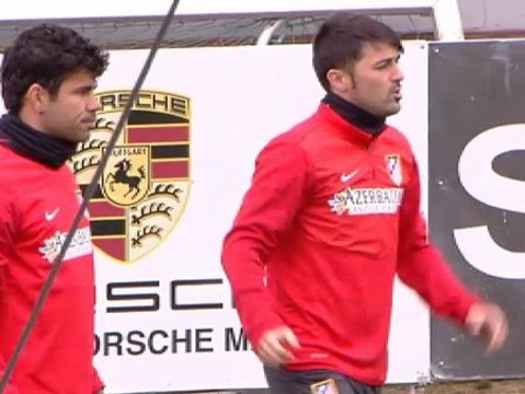 El Atlético de Madrid se entrena pensando ya en el partido contra el Austria de Viena