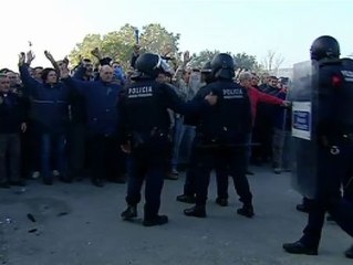 Carga policial contra los trabajadores de Panrico