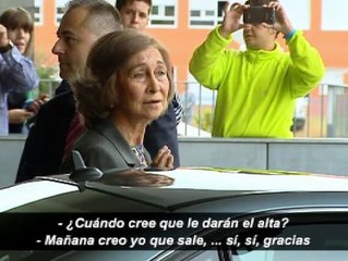 La Reina sobre el alta del Rey: "Mañana creo yo que sale"