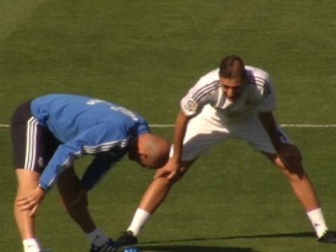 Buen humor en el entrenamiento del Real Madrid