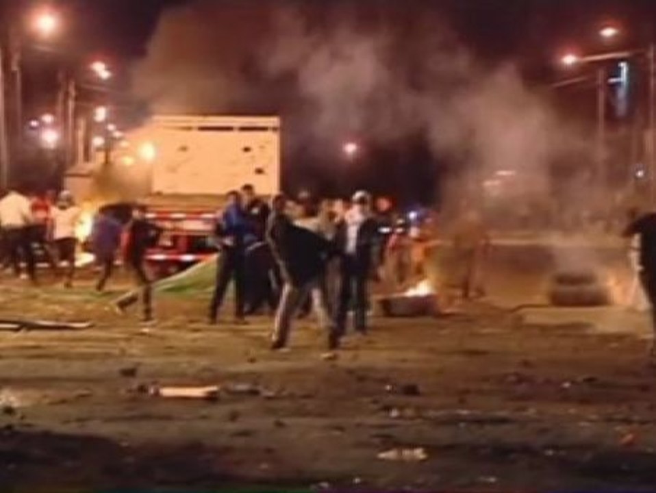 Enfrentamientos entre manifestantes y policía en Colombia