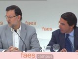 Rajoy y Aznar coinciden en la clausura del Campus FAES