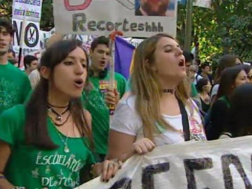 Gran manifestación contra la reforma educativa del Gobierno en las calles de Madrid
