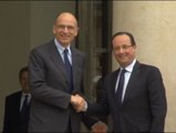 Hollande y Letta hacen frente común en defensa de la unión bancaria europea