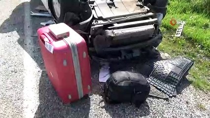 Kontrolden çıkan otomobil takla attı: 1'i bebek 5 yaralı