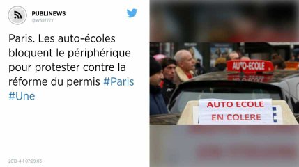 Paris. Les auto-écoles bloquent le périphérique pour protester contre la réforme du permis