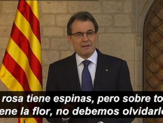 Artur Mas aboga por el "derecho a decidir sin tutelas" en su discurso del día de Sant Jordi