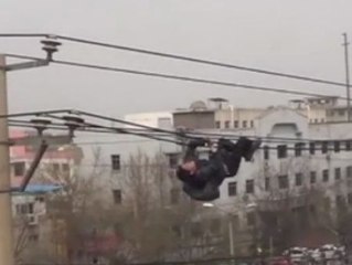 Efectos de la melopea: Aparecer colgado a los cables de la luz