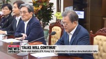Moon says leaders of N. Korea, U.S. determined to continue talks on nuclear diplomacy