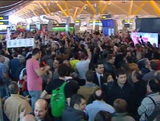 Protestas en los aeropuertos en la quinta jornada de huelga de Iberia