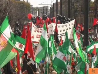 Protesta sindical en el Día de Andalucía