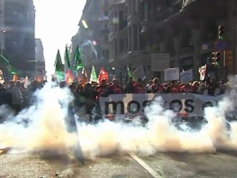Protestas de funcionarios en Cataluña