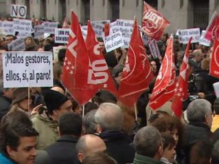 Protesta de los empleados de banca ante el Banco de España