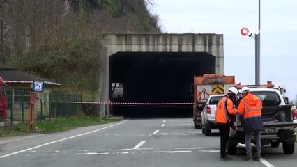 Tünelde meydana genel göçük havadan görüntülendi
