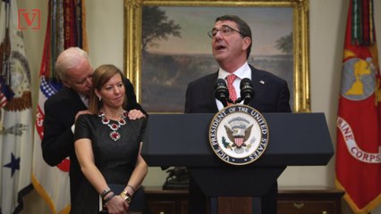 Wife of Former Defense Sec. Says Picture of Biden with His Hands on Her Shoulders Is Misleading