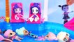 LOL Surprise Dolls Lil Sisters at Barbie Pool find Glitter Surprises