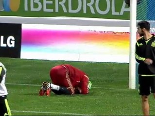 De Gea se lesiona en el entrenamiento en Huelva