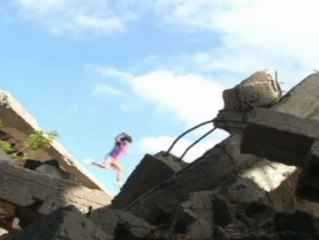 "Parkour" sobre las ruinas de Gaza