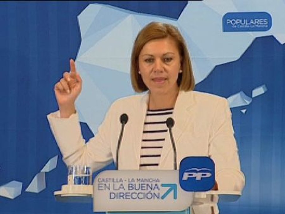 Cospedal  considera "indignos"  a los "radicales independentistas y pro- etarras" que actuaron en el escrache a Montoro