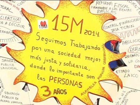 El '15M' conmemora en Sol el tercer aniversario del movimiento
