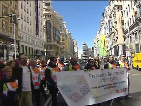 Marcha de los extrabajadores de Telemadrid hasta el Tribunal Supremo en contra del ERE