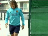 El Barcelona se entrena en estado de schok por el adiós de Puyol
