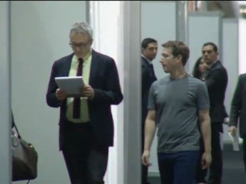 Zuckerberg y Jan Koum, uno de los creadores de WhatsApp, en el World Mobile Congress