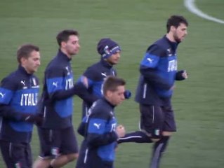 Entrenamiento de la selección italiana en la Ciudad Deportiva del Real Madrid