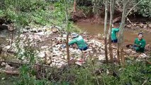 Impressionante: imagens mostram acúmulo de lixo no Rio Cascavel