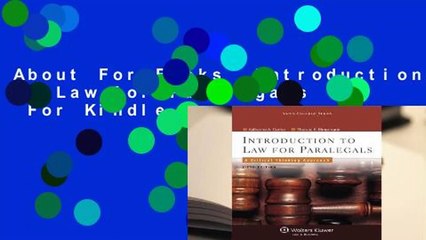 About For Books  Introduction to Law for Paralegals  For Kindle