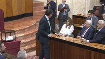 Susana Díaz elude saludar a Juan Marín durante la constitución del Parlamento andaluz