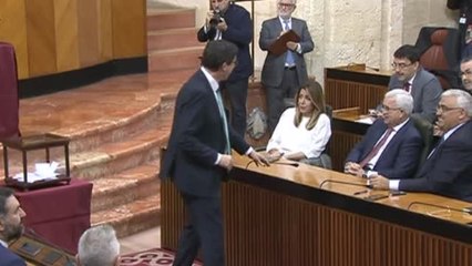 Susana Díaz elude saludar a Juan Marín durante la constitución del Parlamento andaluz
