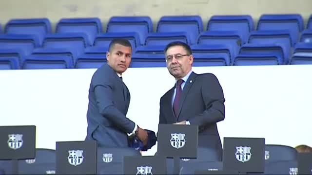 Jeison Murillo, presentado en el Camp Nou como nuevo jugador del FC Barcelona