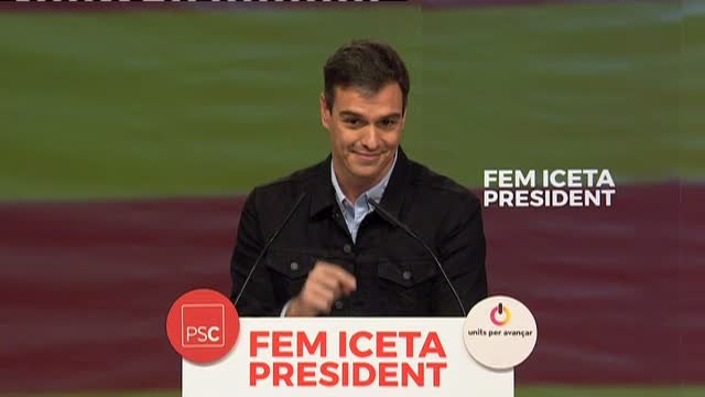 Pedro Sánchez: Cataluña necesita la mano izquierda de Miquel Iceta