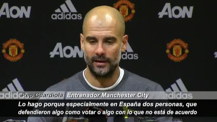 Guardiola: "Si me quieren sancionar por el lazo amarillo, adelante"