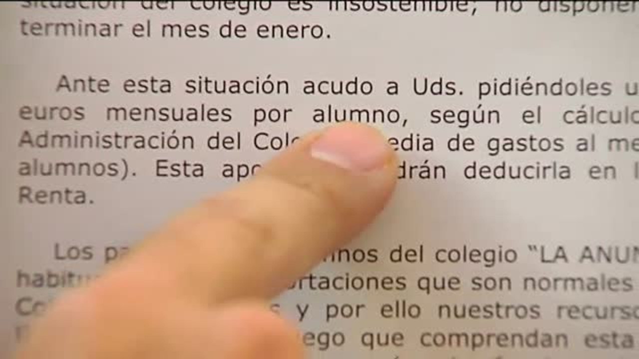 Las cuotas a colegios concertados no desgravan