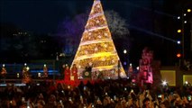 Ya es Navidad en la Casa Blanca con el encendido del árbol del jardín a cargo de Melania