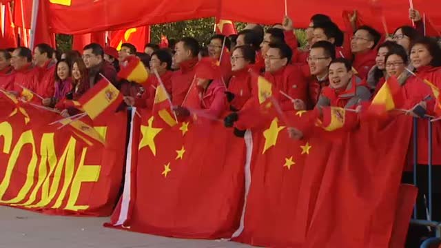 La comunidad china se vuelca con su presidente en su visita a España