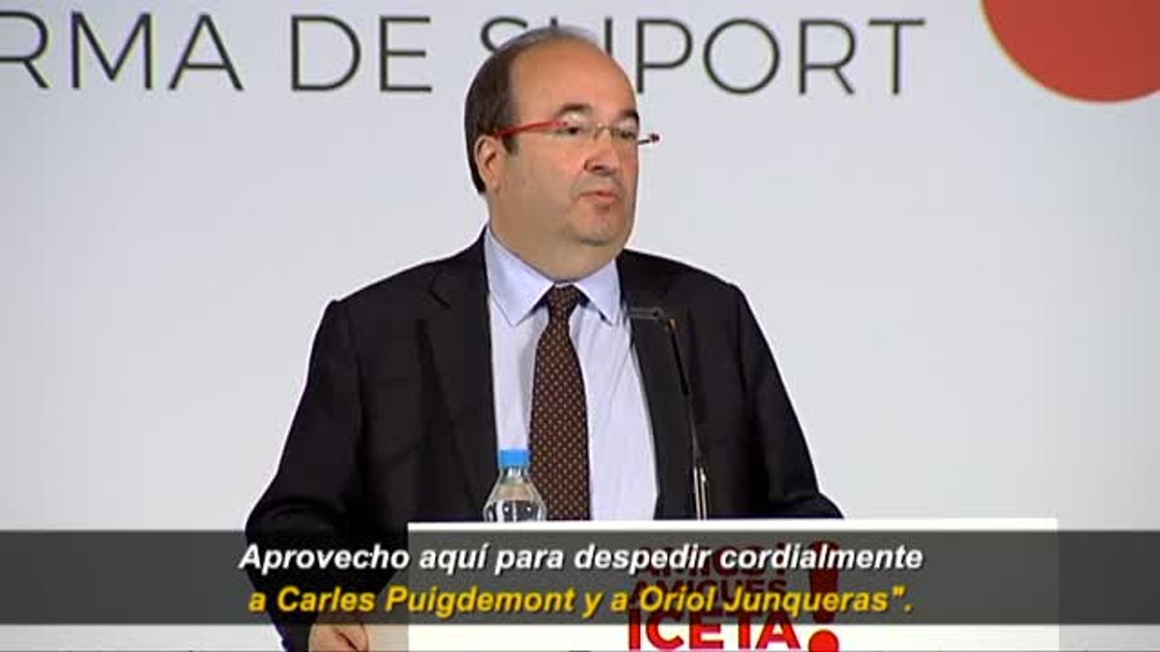 Miquel Iceta "despide cordialmente" a Puigdemont y a Junqueras