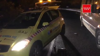 Cuatro heridos en un choque frontal entre un turismo y una furgoneta en Cercedilla