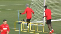 Simeone ultima detalles en el último entrenamiento antes del derbi