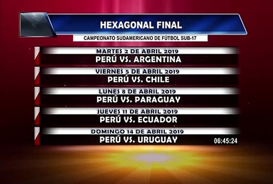 Sudamericano Sub-17: conoce el fixture de Perú en el hexagonal final