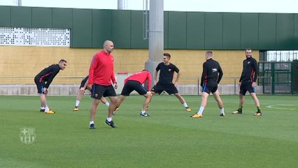 Primer entreno del Barça con la mente en el partido contra el Atleti del próximo sábado