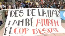 Concentraciones de universitarios catalanes en contra de las detenciones por el referéndum del 1-0