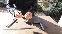 Outils de traçage du serrurier métallier. Règle, compas, trusquin, mètre ruban