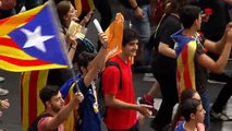 Masiva manifestación de estudiantes en Barcelona en defensa del referéndum