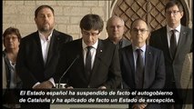 Puigdemont acusa al Estado de suspender 