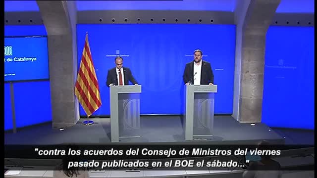 Junqueras declara suspendida la intervención económica de Montoro por el recurso ante el TS